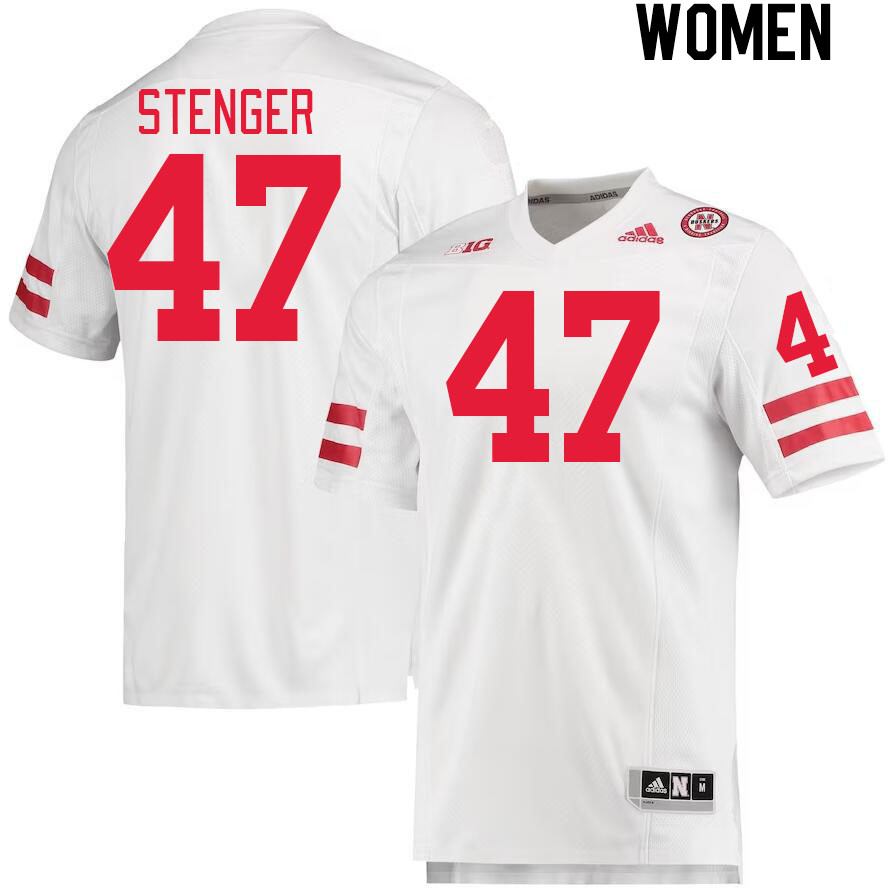 Women #47 Gage Stenger Nebraska Cornhuskers College Football Jerseys Stitched Sale-White